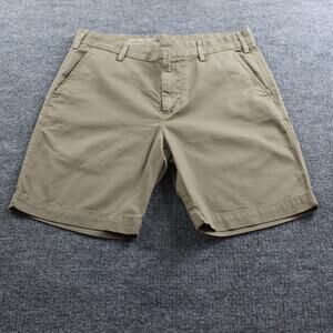 Save Khaki United Shorts Mens 33 Twill Bermuda Khaki Classic Flat Front Casual